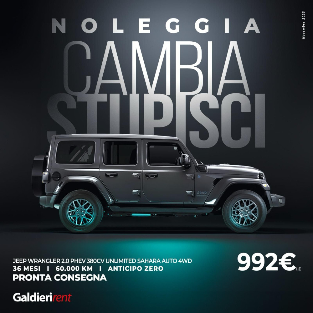 Jeep Wrangler Noleggio Bologna 15/11/2023