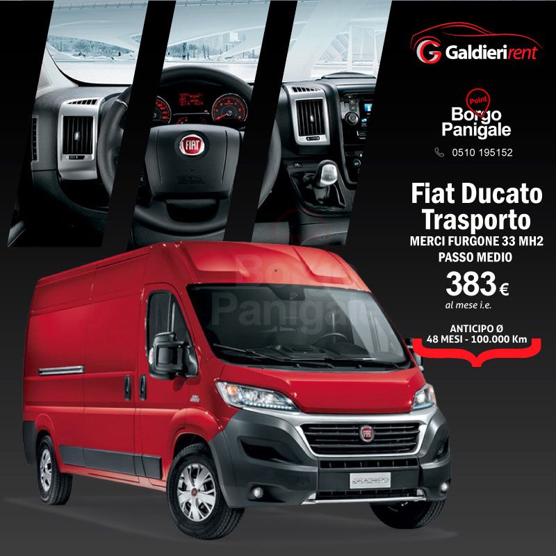 FIAT DUCATO TRASPORTO MERCI FURGONE 33 MH2 PASSO MEDIO TETTO ALTO 2,3 130CV