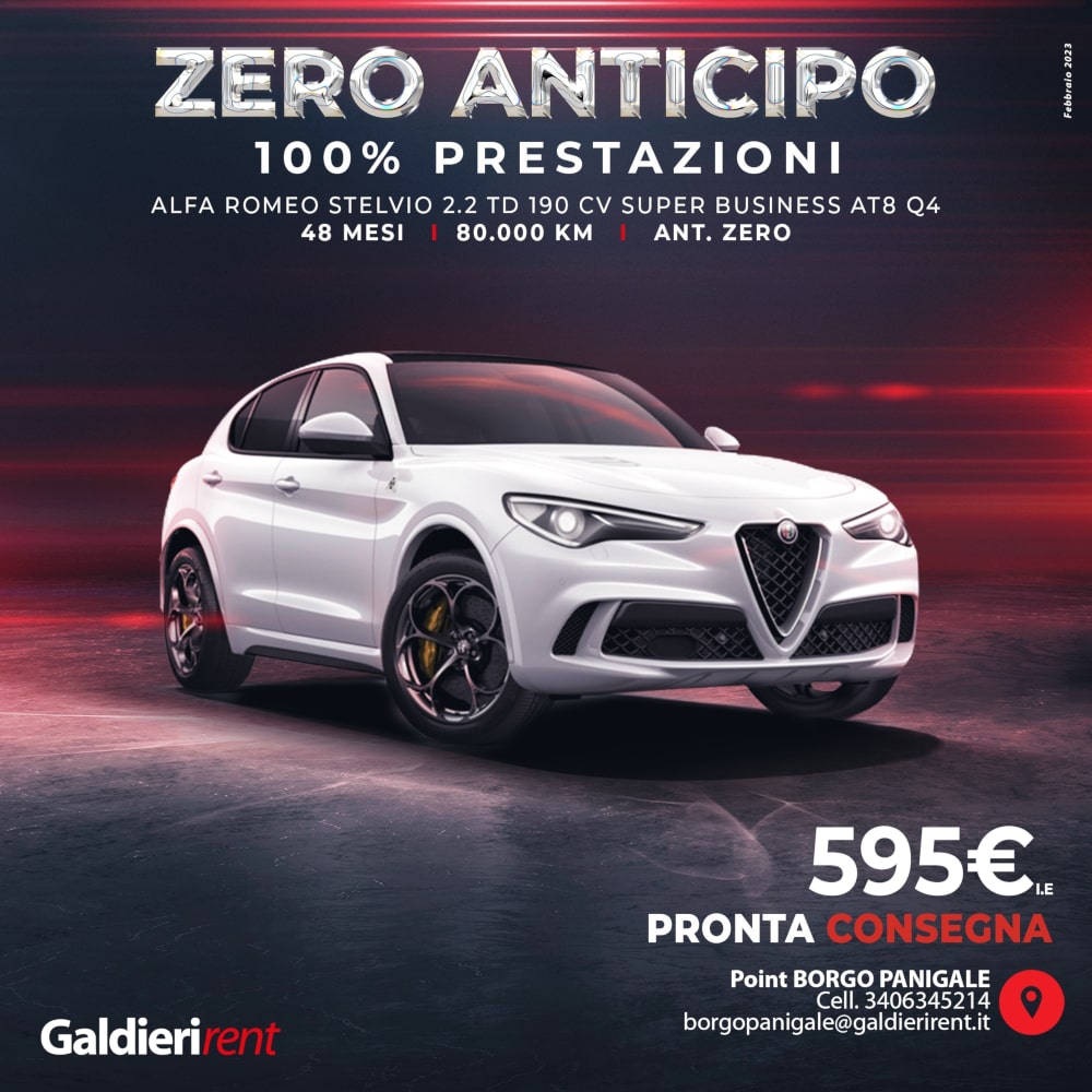 Alfa Romeo Stelvio Noleggio Bologna 02/2023