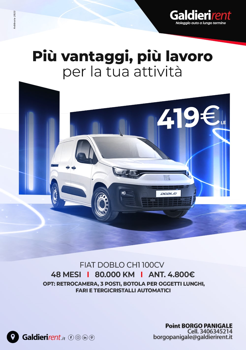 Fiat Doblo Noleggio Bologna 02/2023