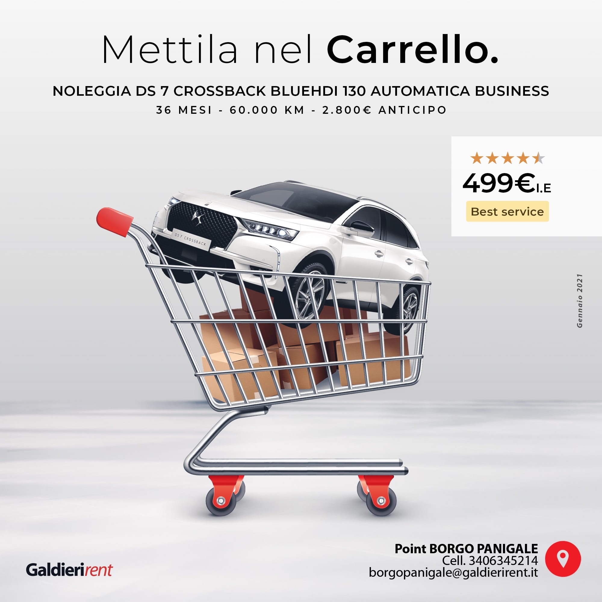 DS 7 Noleggio Bologna 449€ 01/2021