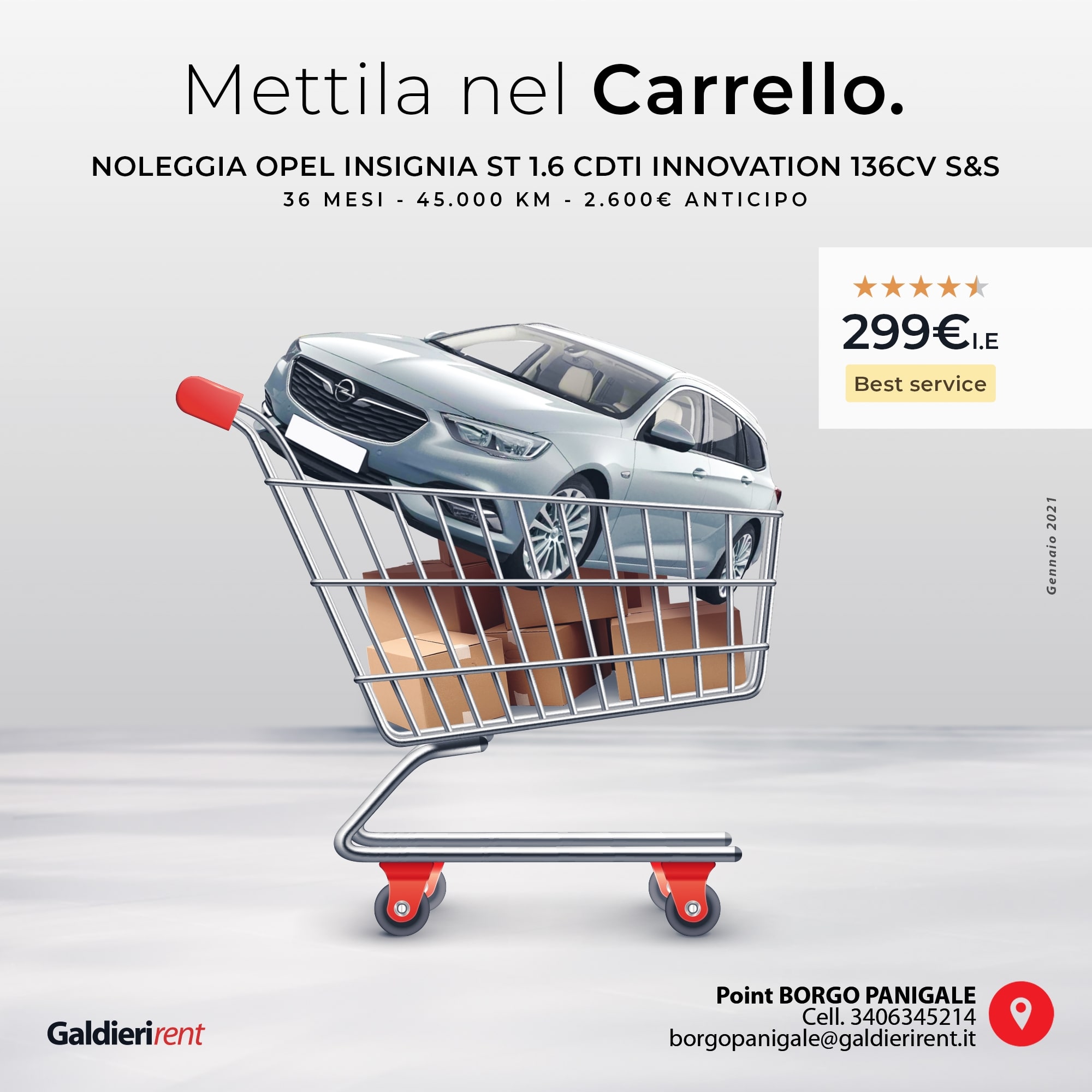 Opel Insigna Noleggio Bologna 229,00€ 01/2021