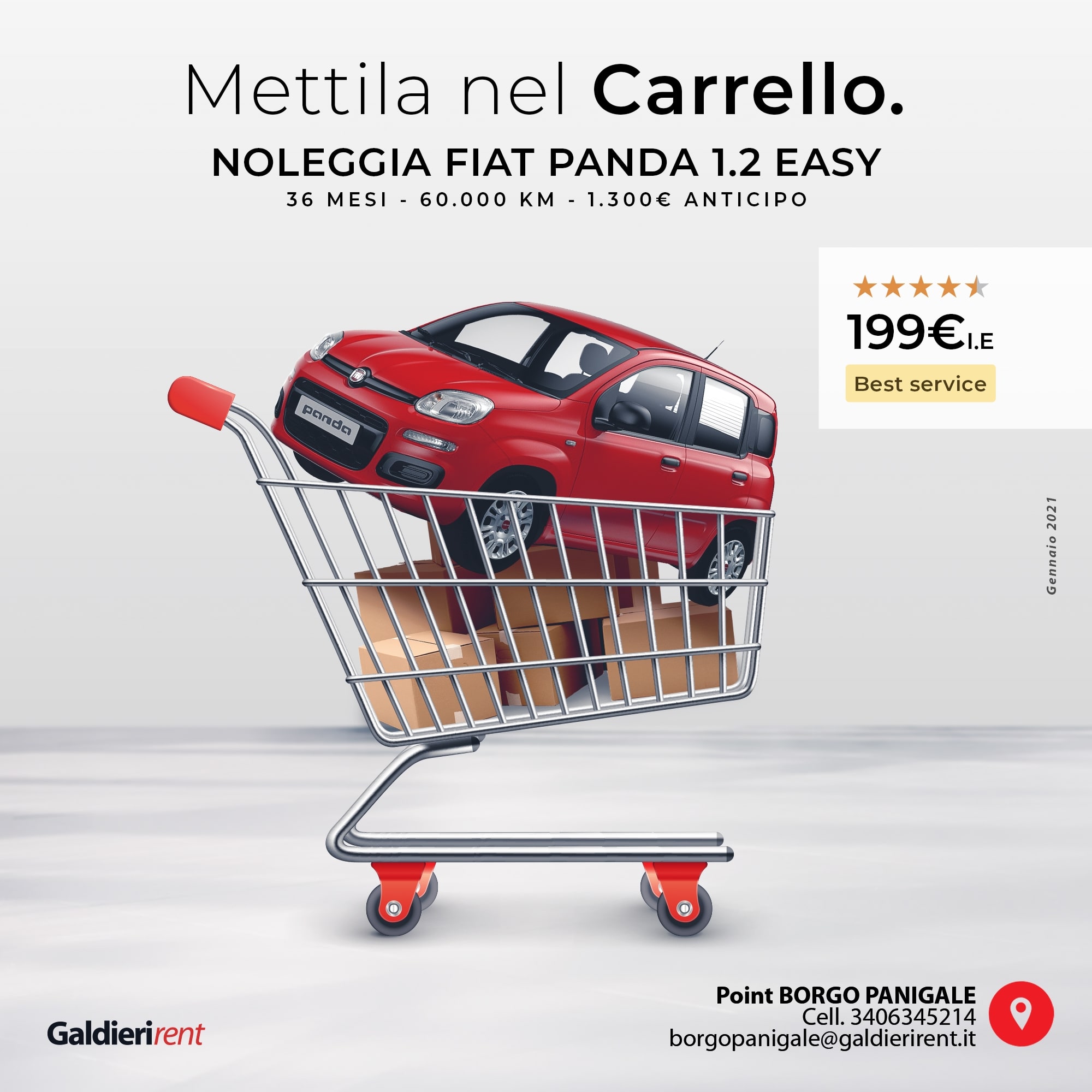 Fiat Panda Noleggio Bologna 199,00€ 01/2021