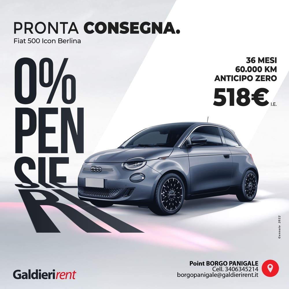 Fiat 500 Icon Noleggio Bologna 01/2022