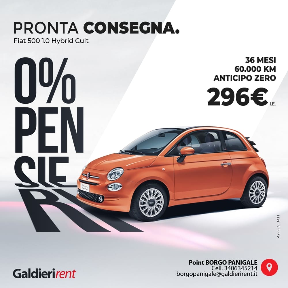 Fiat 500 Noleggio Bologna 01/2022