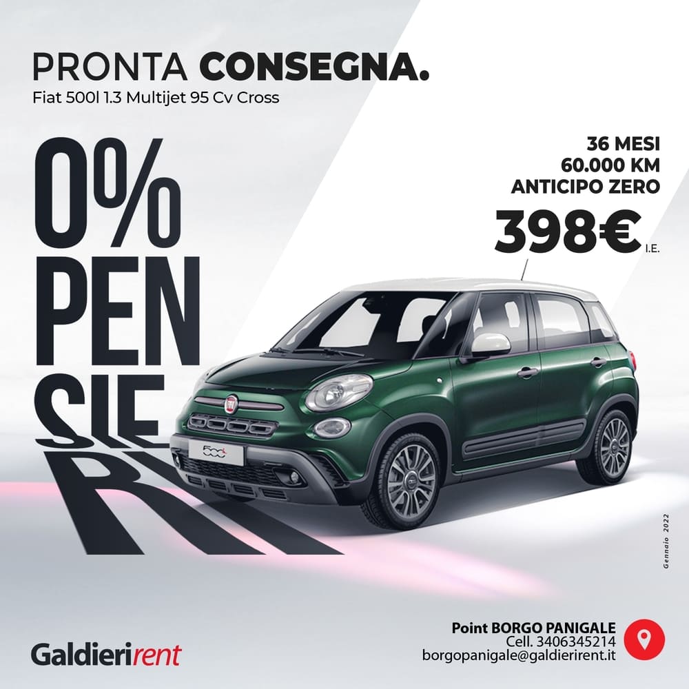 Fiat 500L Noleggio Bologna 01/2022