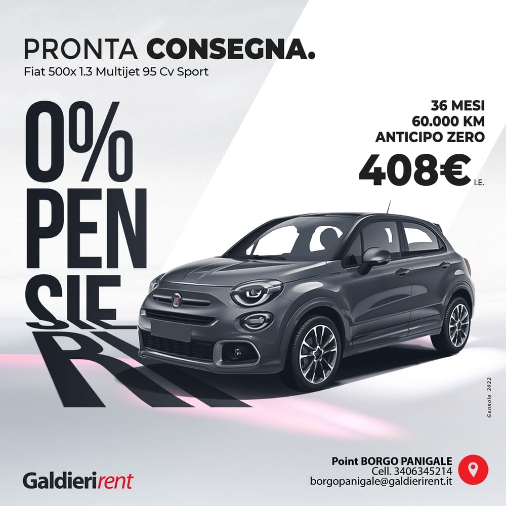 Fiat 500X Noleggio Bologna 01/2022