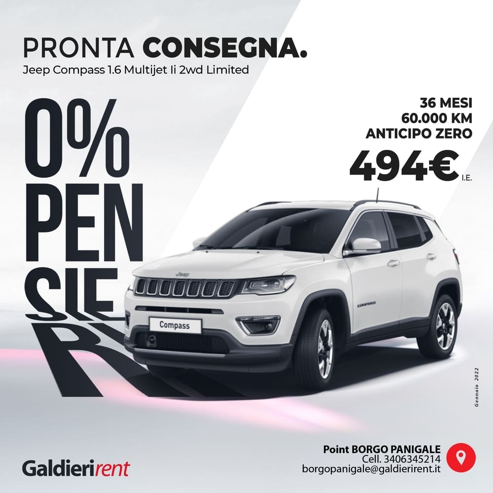Jeep Compass Noleggio Bologna 01/2022