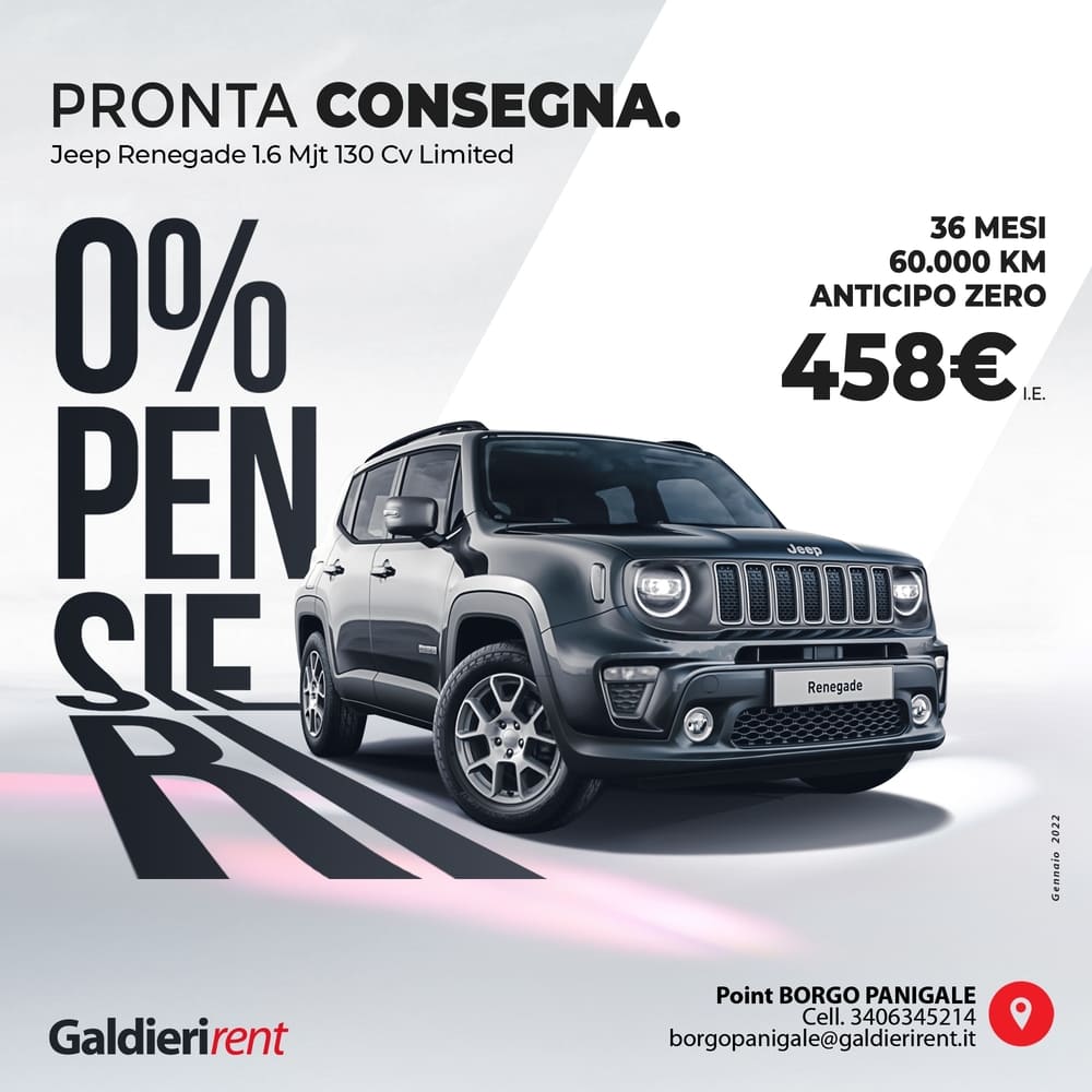 Jeep Renegade Noleggio Bologna 01/2022