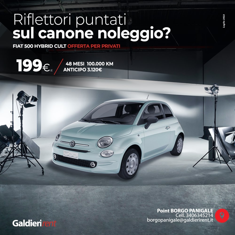 Fiat 500 Hybrid Noleggio Bologna 07/2022 
