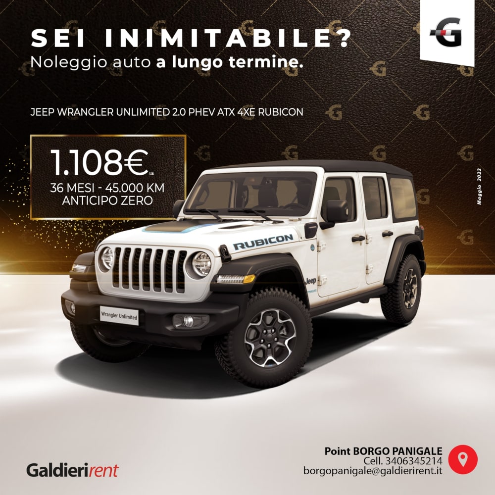 Jeep Wrangler Noleggio Bologna 05/2022