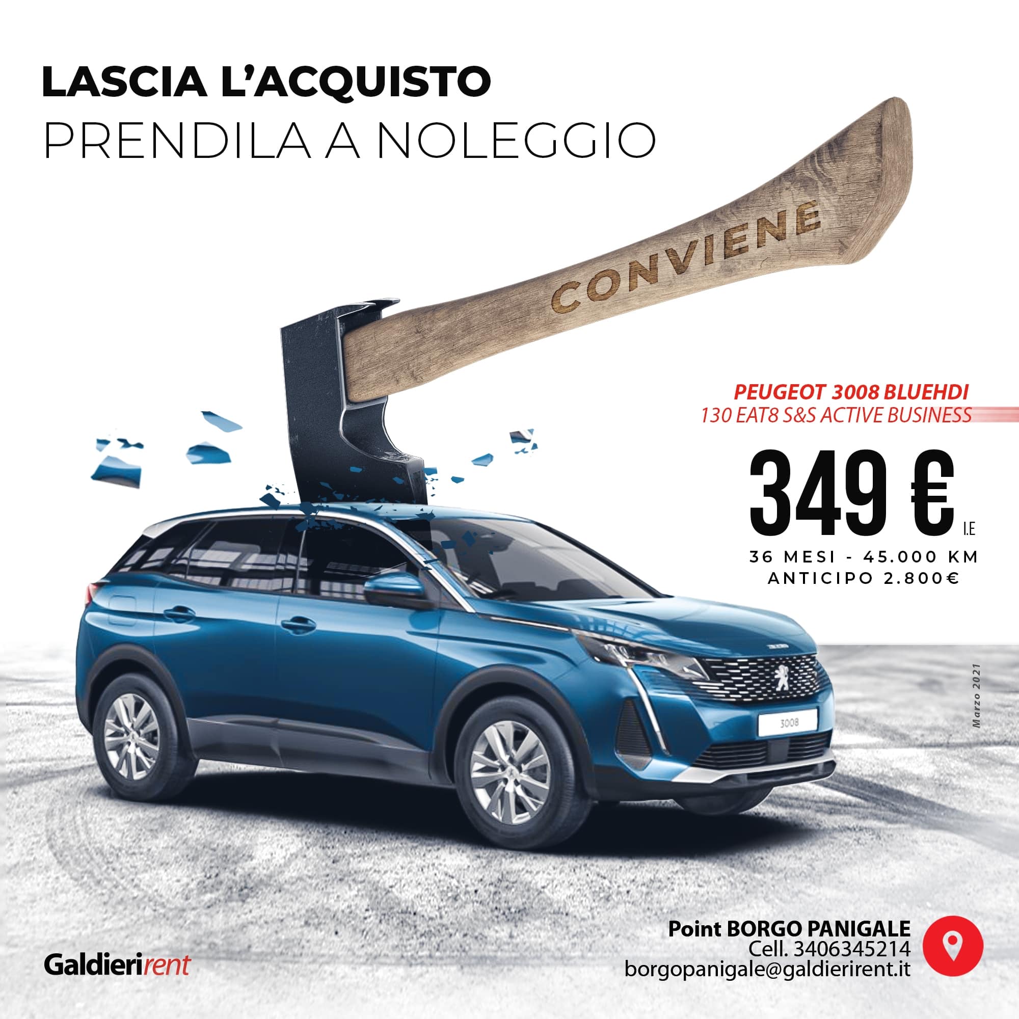 Peugeot 3008 Noleggio Bologna 03/2021