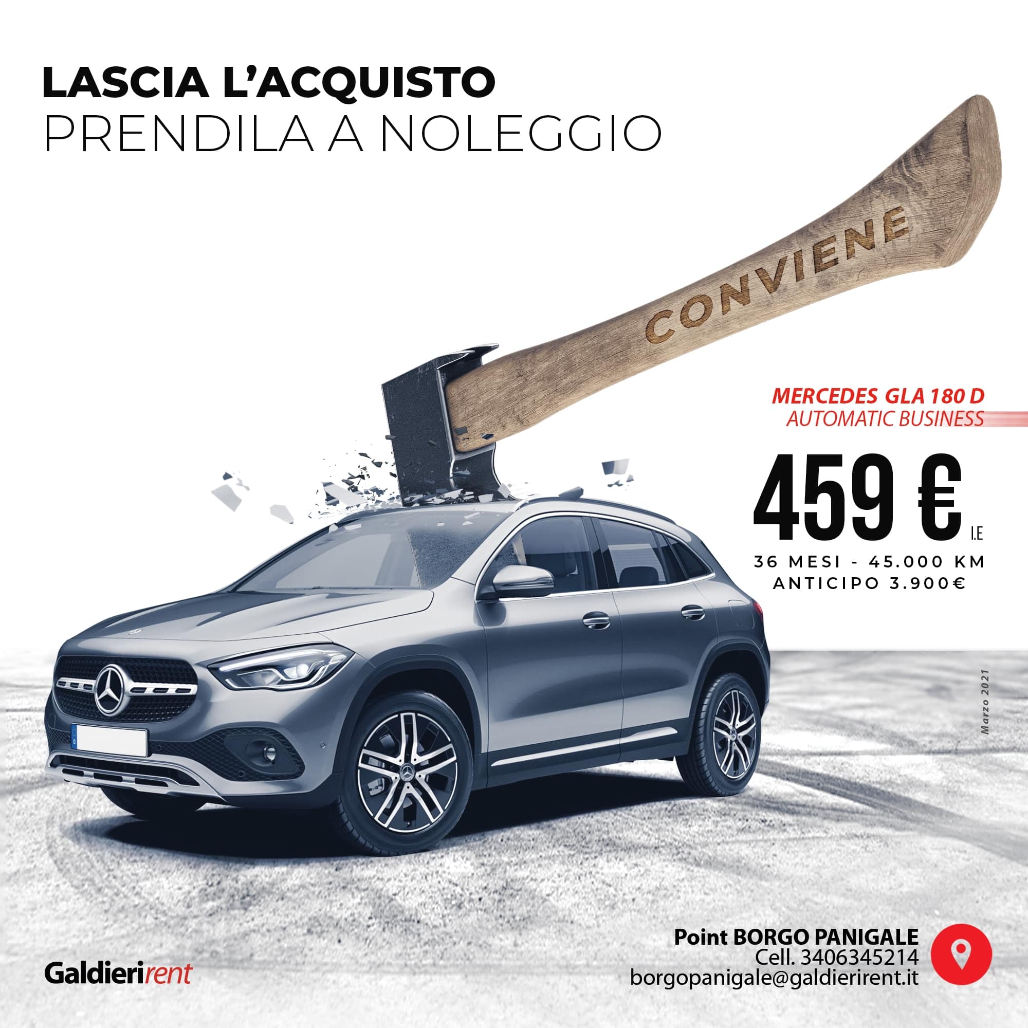 Mercedes GLA Noleggio Bologna 03/2021