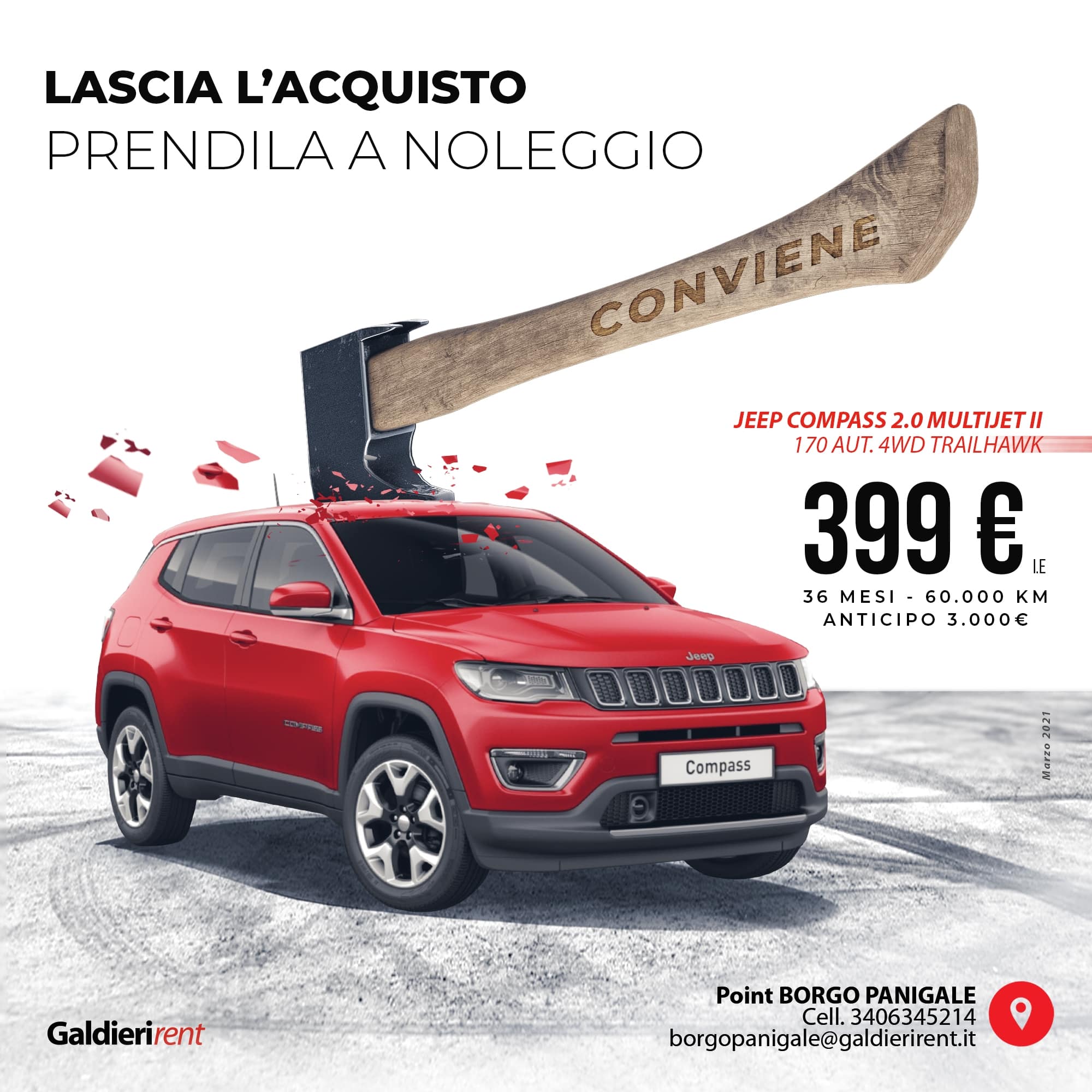 Jeep Compass Noleggio Bologna 03/2021