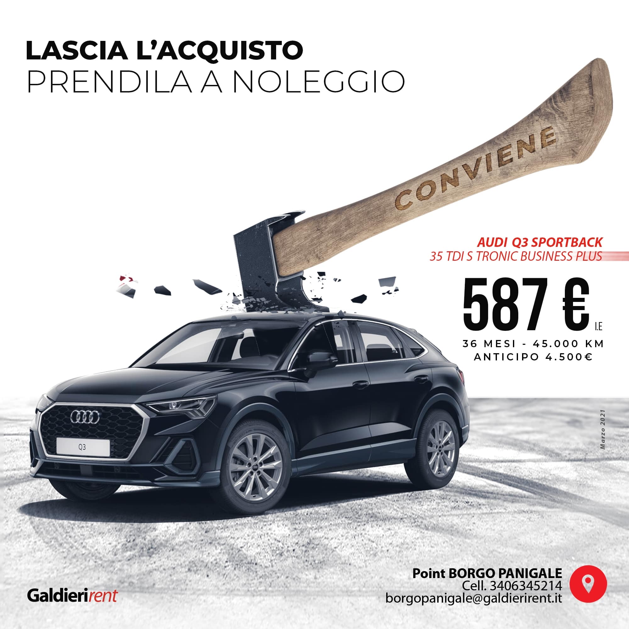 Audi Q3 Sportback Noleggio Bologna 03/2021