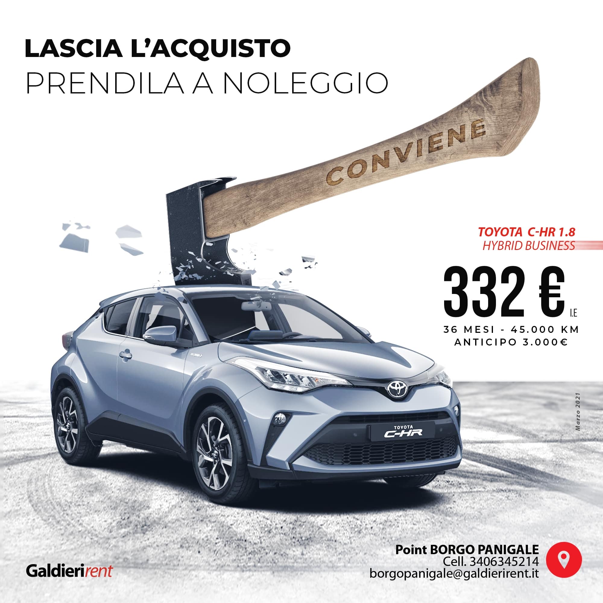 Toyota C-HR Noleggio Bologna 03/2021
