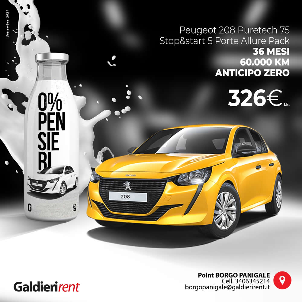 Puegeot 208 Noleggio Bologna 11/2021