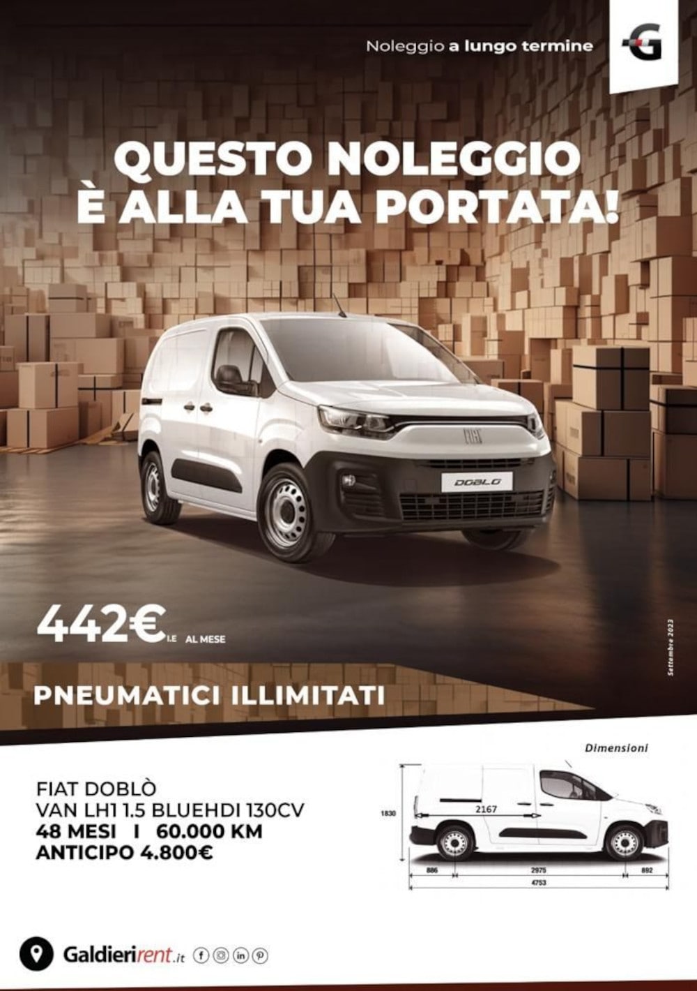 Fiat Doblò Noleggio Bologna 11/2023