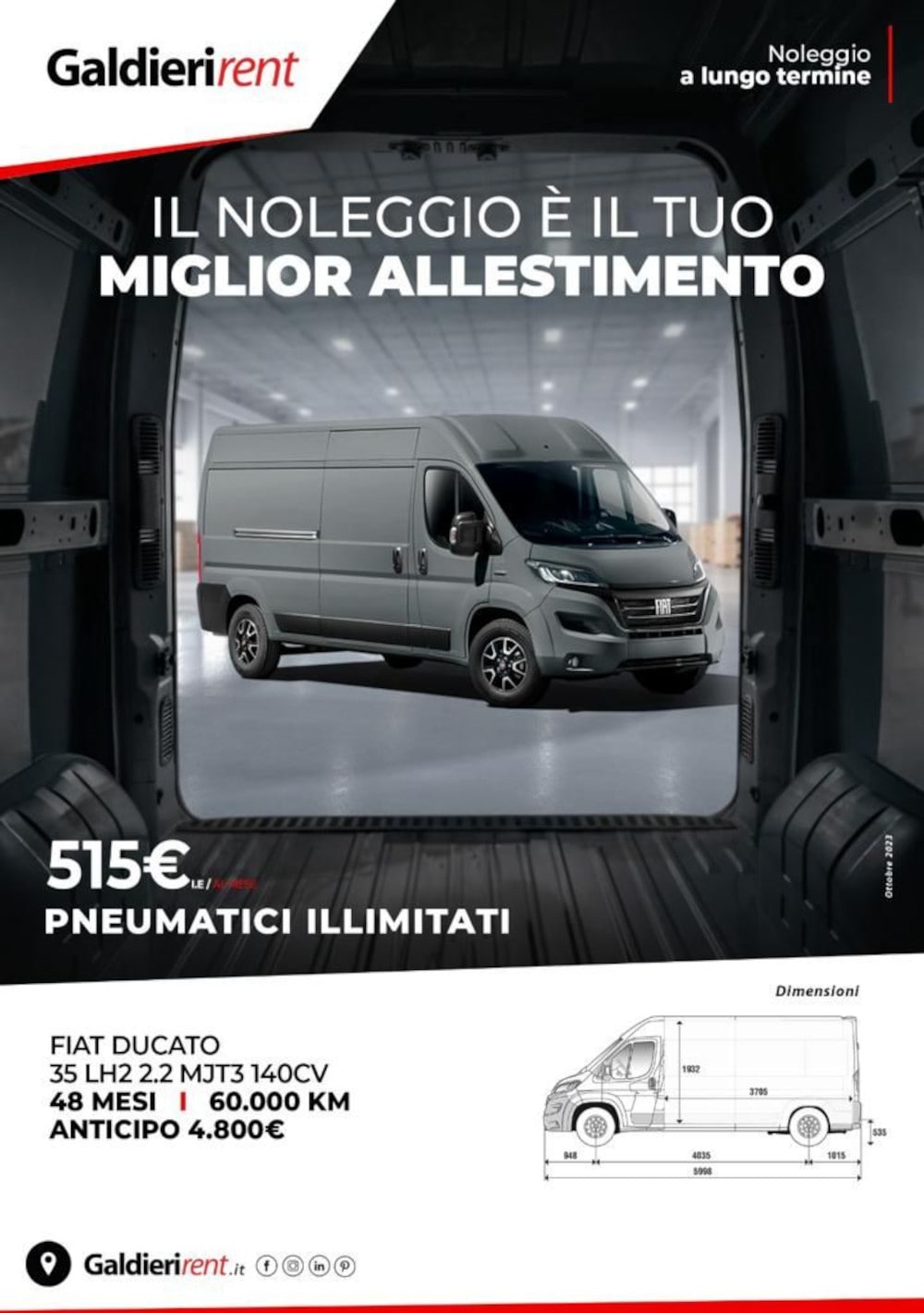 Fiat Ducato 35 Noleggio Bologna 11/2023